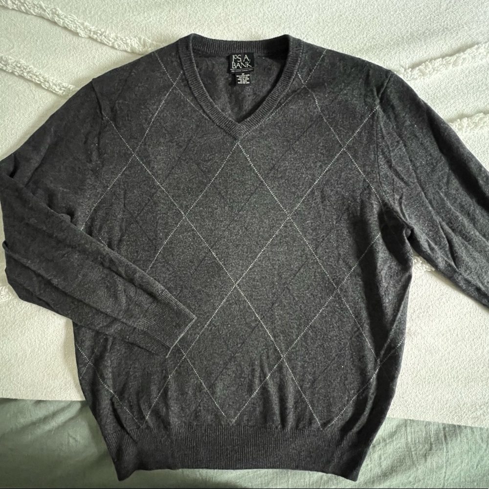 Joe a bank lambswool Argyle sweater medium